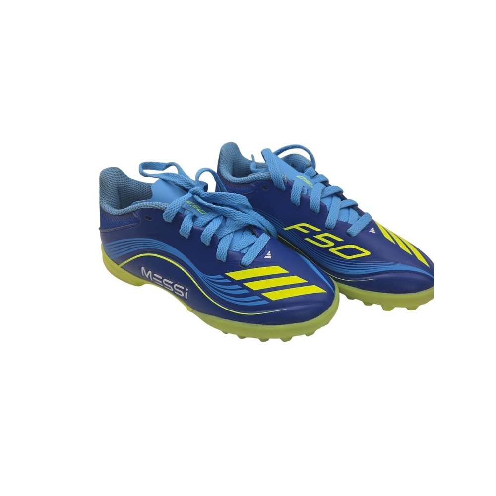 Adidas Soccer Cleats Kids 11K Blue F50 Messi League TF J JR4426 Turf Shoes